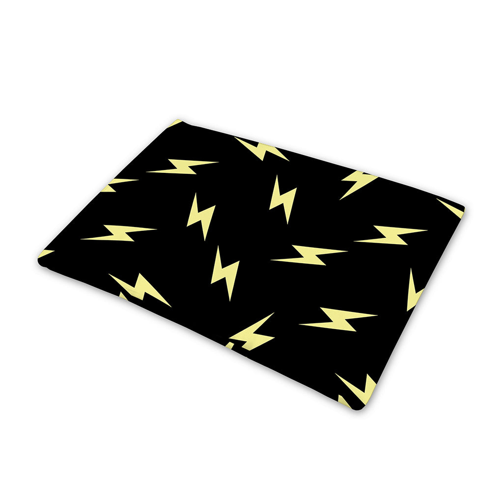 Black And Yellow Lightning Pattern Print Pet Cooling Mat Cover