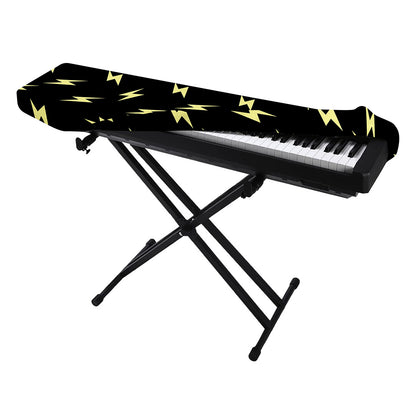 Black And Yellow Lightning Pattern Print Piano Keyboard Cover