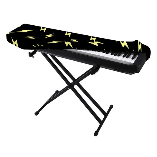 Black And Yellow Lightning Pattern Print Piano Keyboard Cover