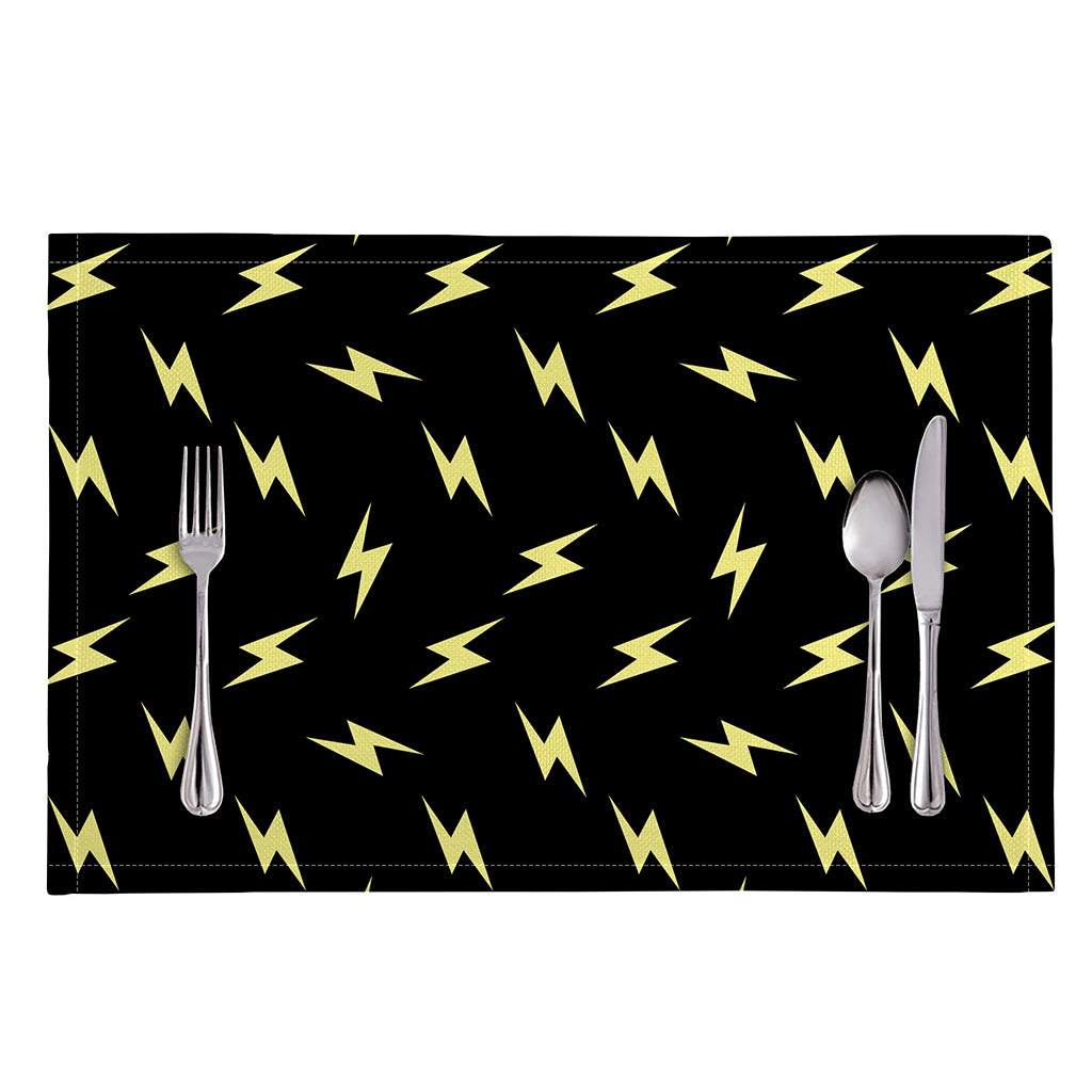 Black And Yellow Lightning Pattern Print Placemat