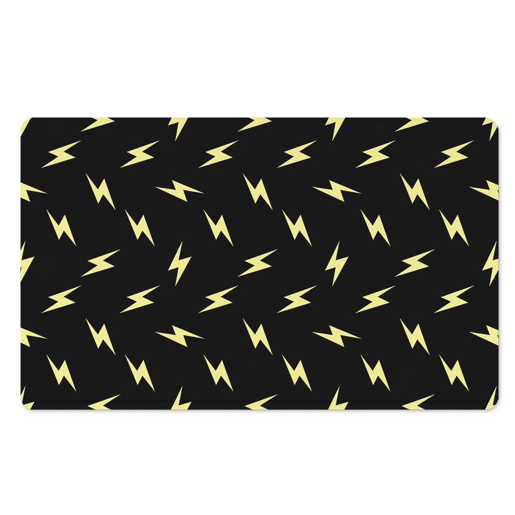 Black And Yellow Lightning Pattern Print Polyester Doormat
