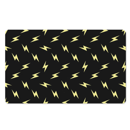 Black And Yellow Lightning Pattern Print Polyester Doormat