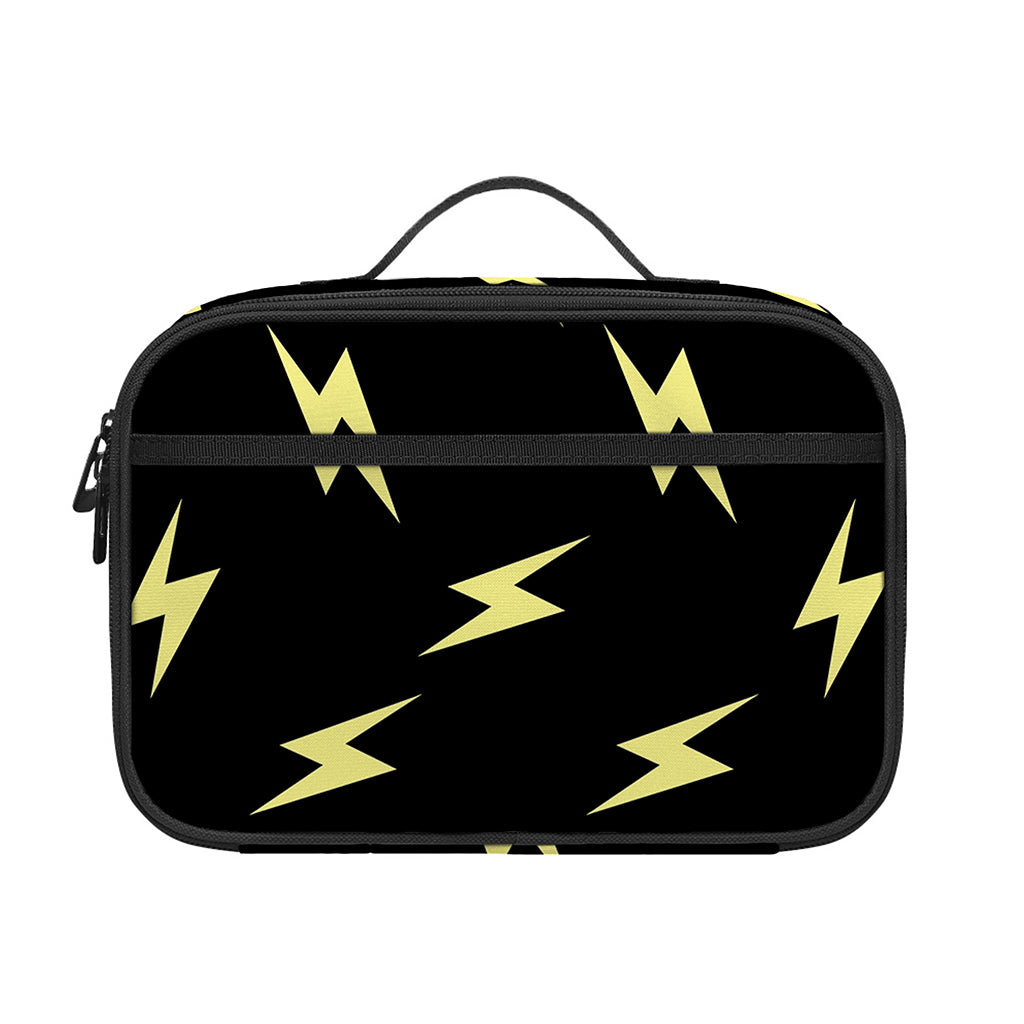 Black And Yellow Lightning Pattern Print Portable Lunch Bag