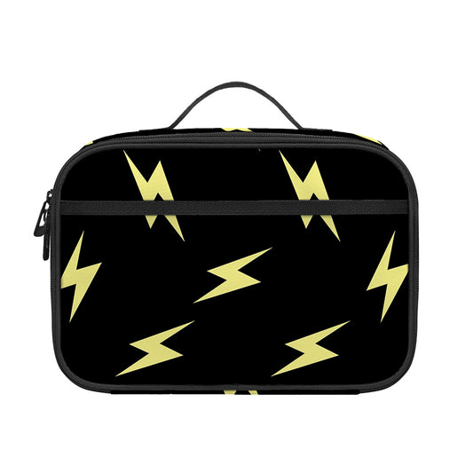 Black And Yellow Lightning Pattern Print Portable Lunch Bag