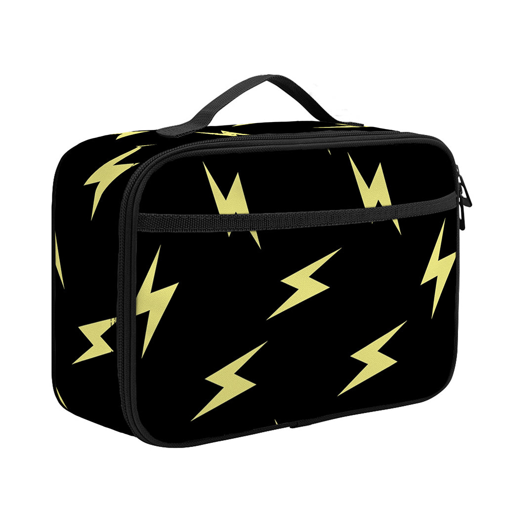 Black And Yellow Lightning Pattern Print Portable Lunch Bag