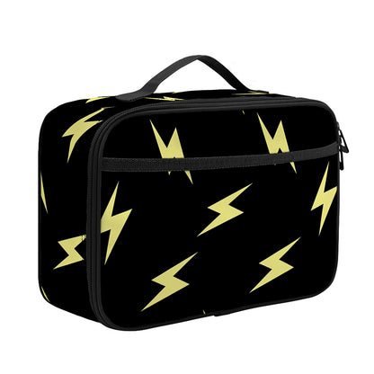 Black And Yellow Lightning Pattern Print Portable Lunch Bag