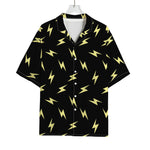 Black And Yellow Lightning Pattern Print Rayon Hawaiian Shirt