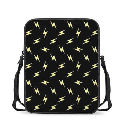 Black And Yellow Lightning Pattern Print Rectangular Crossbody Bag