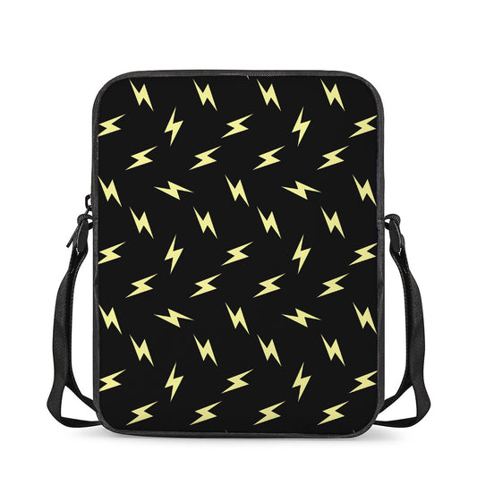 Black And Yellow Lightning Pattern Print Rectangular Crossbody Bag