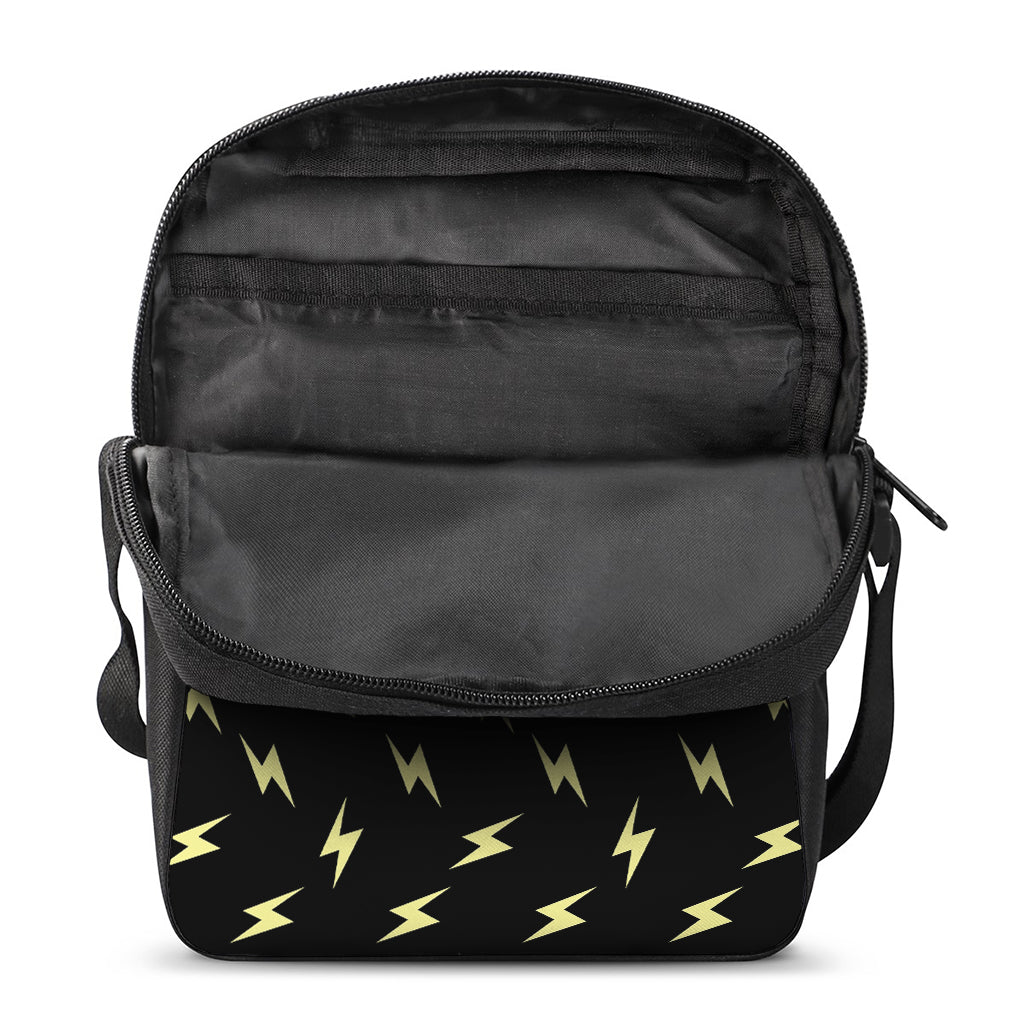 Black And Yellow Lightning Pattern Print Rectangular Crossbody Bag