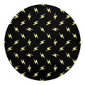 Black And Yellow Lightning Pattern Print Round Blanket