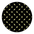 Black And Yellow Lightning Pattern Print Round Floor Mat