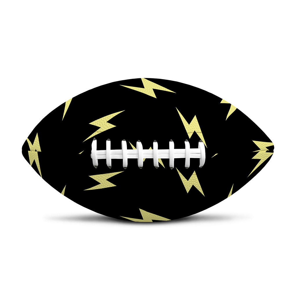 Black And Yellow Lightning Pattern Print Rugby Ball