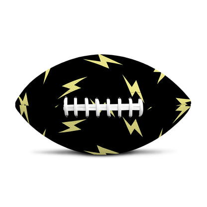 Black And Yellow Lightning Pattern Print Rugby Ball