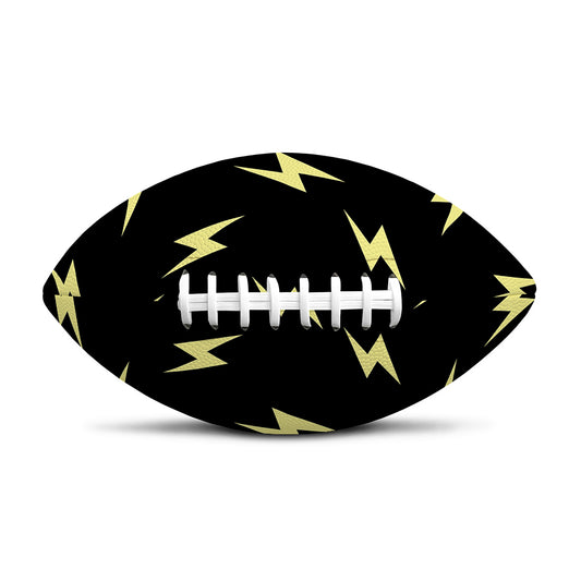 Black And Yellow Lightning Pattern Print Rugby Ball