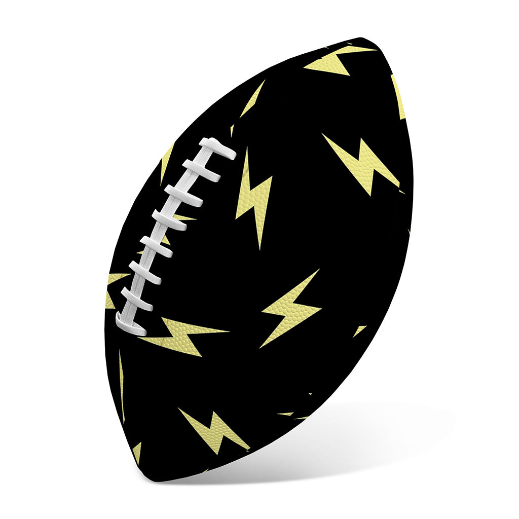 Black And Yellow Lightning Pattern Print Rugby Ball