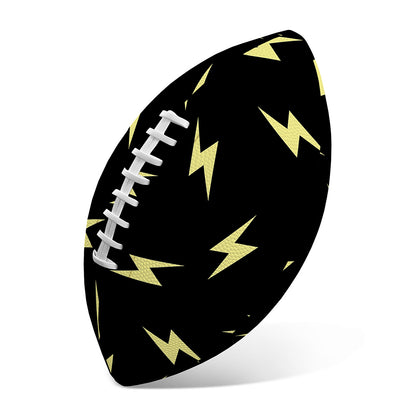 Black And Yellow Lightning Pattern Print Rugby Ball