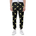 Black And Yellow Lightning Pattern Print Joggers