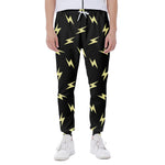 Black And Yellow Lightning Pattern Print Scuba Joggers