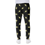 Black And Yellow Lightning Pattern Print Scuba Joggers