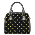Black And Yellow Lightning Pattern Print Shoulder Handbag