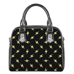 Black And Yellow Lightning Pattern Print Shoulder Handbag