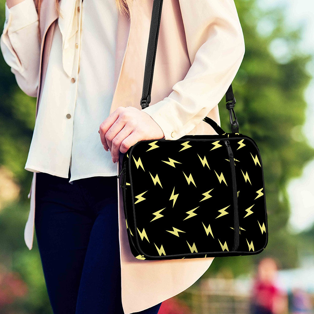 Black And Yellow Lightning Pattern Print Shoulder Strap Bible Bag