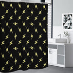 Black And Yellow Lightning Pattern Print Shower Curtain