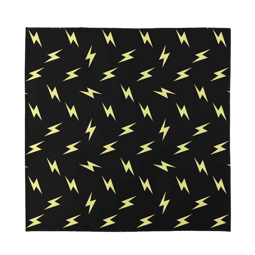 Black And Yellow Lightning Pattern Print Silk Bandana