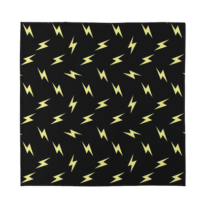 Black And Yellow Lightning Pattern Print Silk Bandana