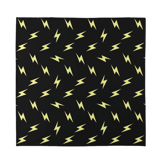 Black And Yellow Lightning Pattern Print Silk Bandana