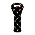 Black And Yellow Lightning Pattern Print Single Neoprene Wine Tote