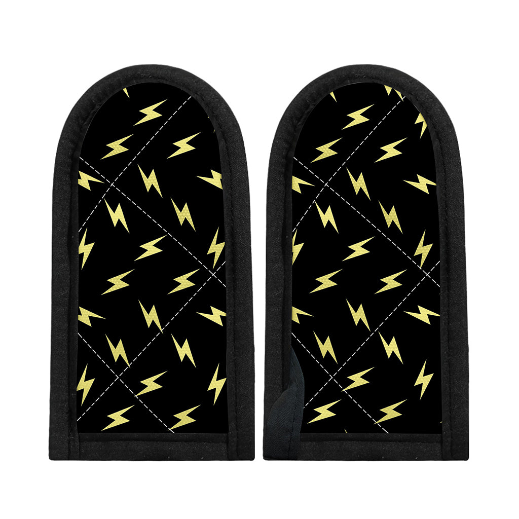 Black And Yellow Lightning Pattern Print Skillet Handle Cover