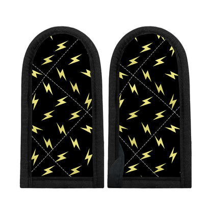 Black And Yellow Lightning Pattern Print Skillet Handle Cover