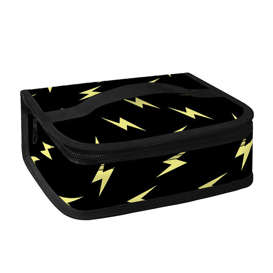 Black And Yellow Lightning Pattern Print Small Lunch Bag