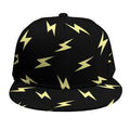 Black And Yellow Lightning Pattern Print Snapback Cap