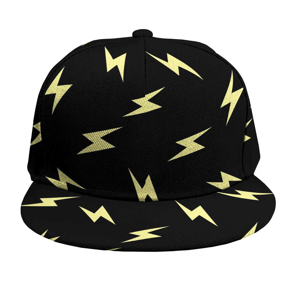 Black And Yellow Lightning Pattern Print Snapback Cap