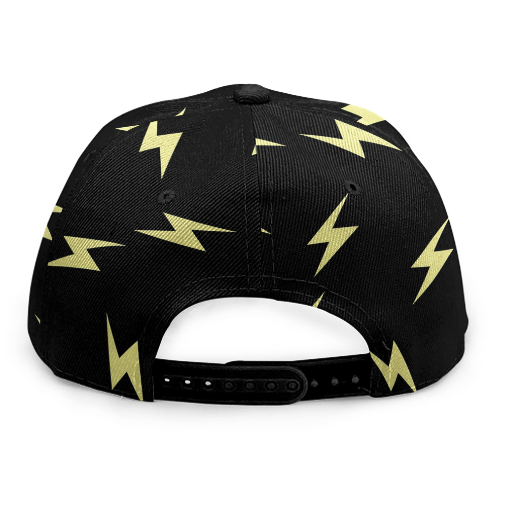 Black And Yellow Lightning Pattern Print Snapback Cap