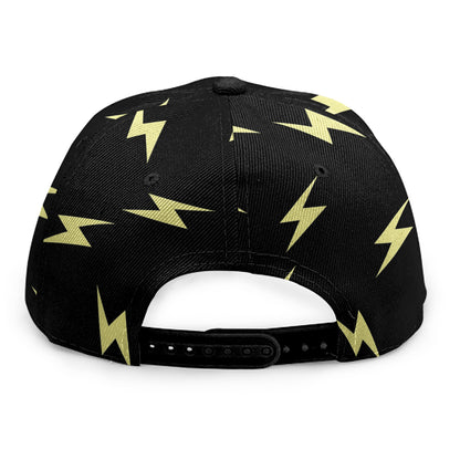 Black And Yellow Lightning Pattern Print Snapback Cap