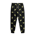 Black And Yellow Lightning Pattern Print Sweatpants