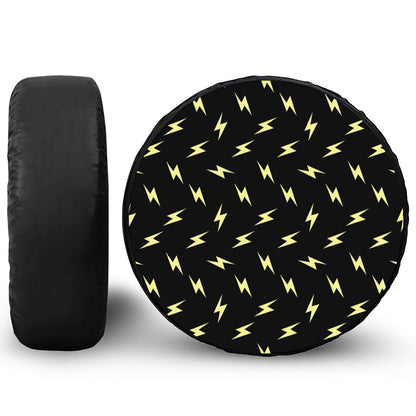 Black And Yellow Lightning Pattern Print Tire Cover