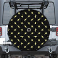 Black And Yellow Lightning Pattern Print Tire Cover With Camera Hole