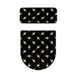 Black And Yellow Lightning Pattern Print Toilet Lid And Tank Cover Set