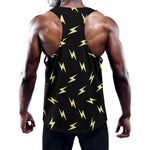 Black And Yellow Lightning Pattern Print Training Tank Top
