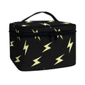Black And Yellow Lightning Pattern Print Travel Makeup Bag
