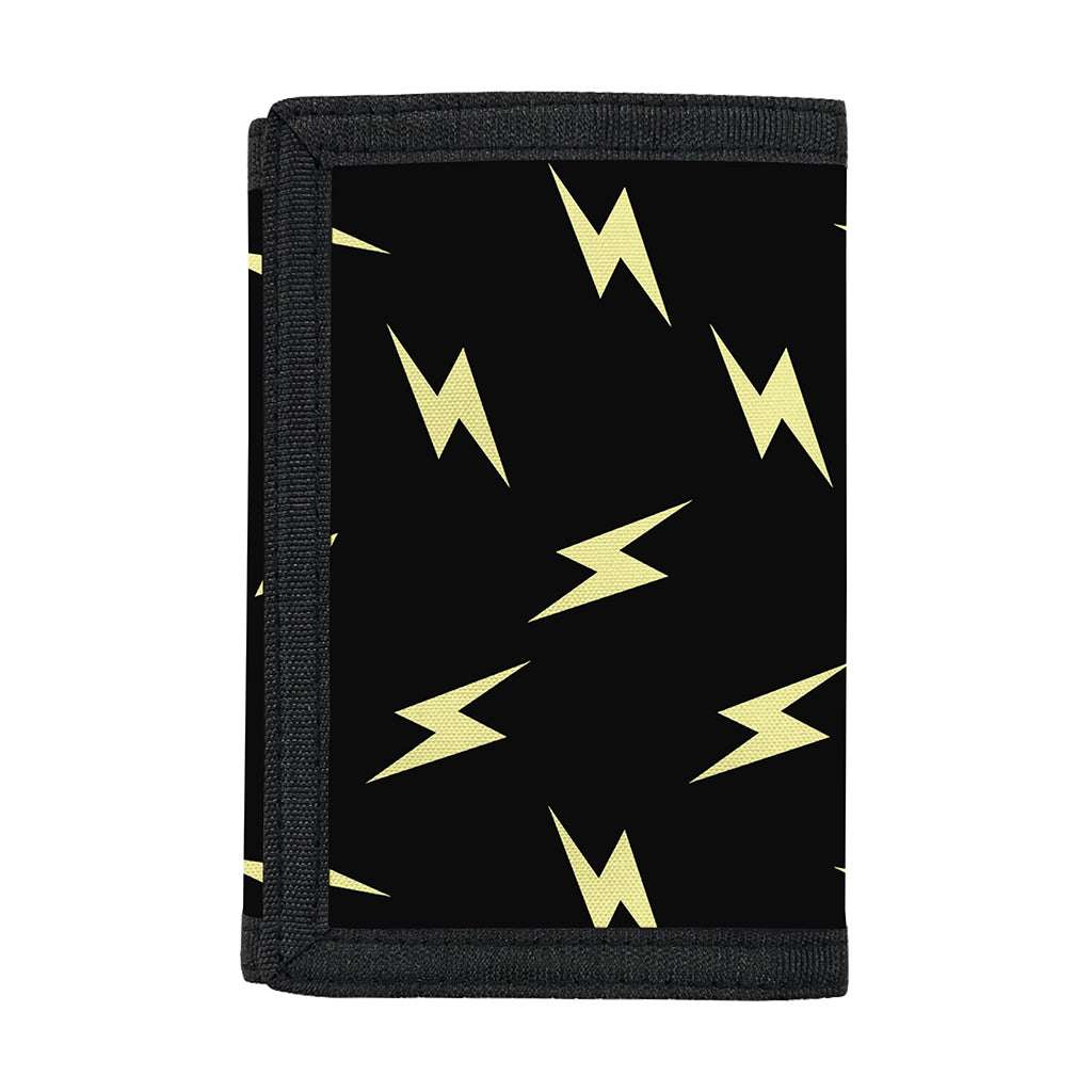 Black And Yellow Lightning Pattern Print Trifold Wallet