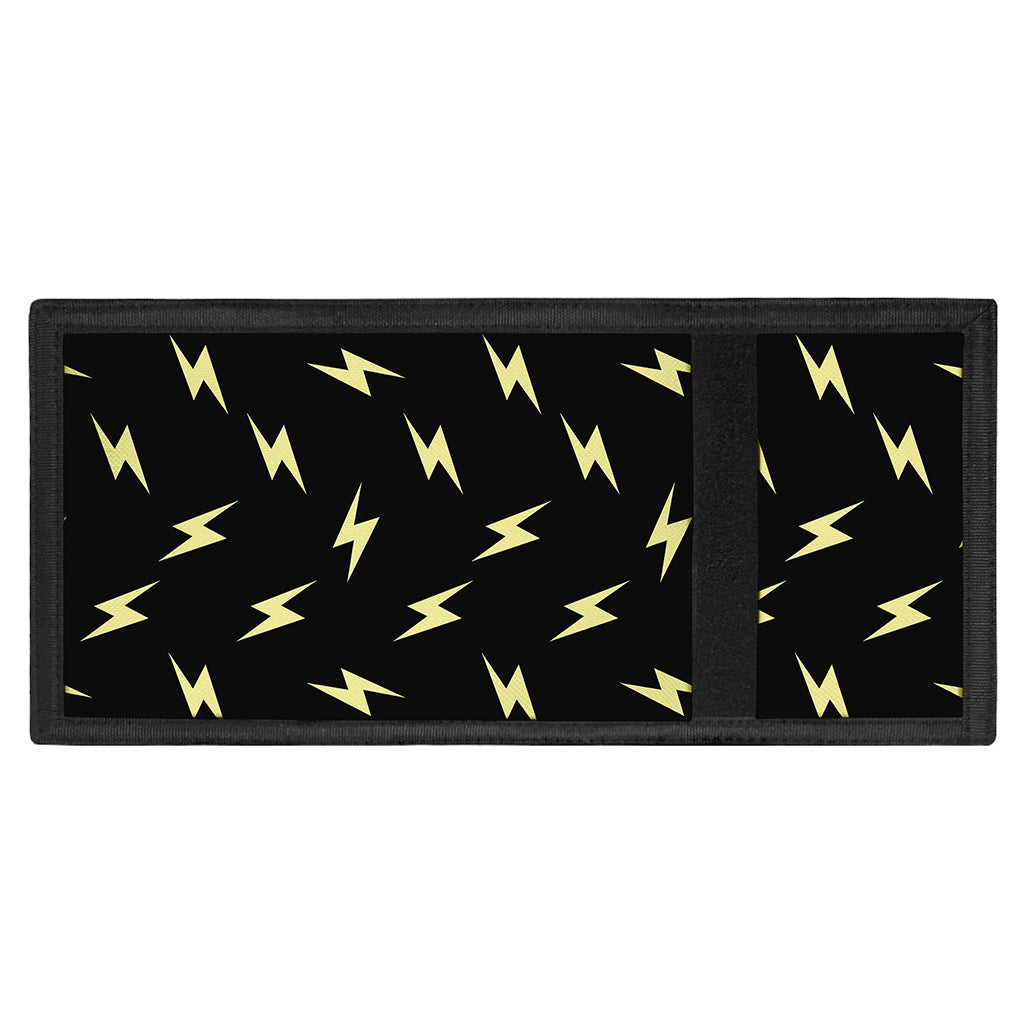 Black And Yellow Lightning Pattern Print Trifold Wallet