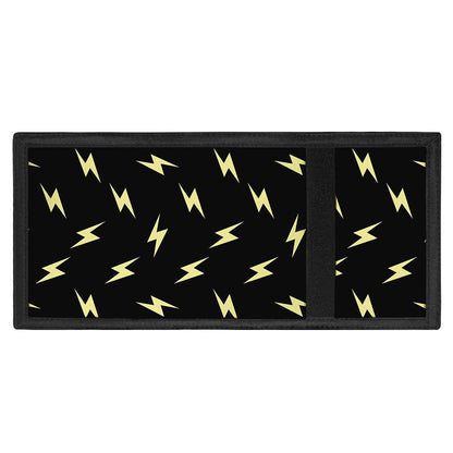Black And Yellow Lightning Pattern Print Trifold Wallet