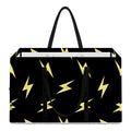 Black And Yellow Lightning Pattern Print Utility Tote Bag
