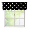 Black And Yellow Lightning Pattern Print Window Valance